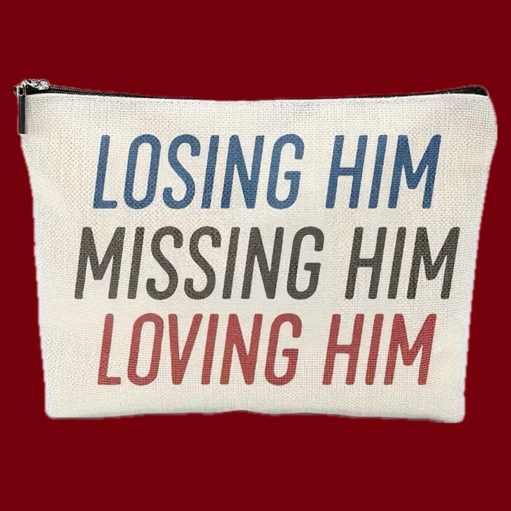 Cosmetic/ Travel Bag with Zipper & Print of Taylor Swift’s Lyrics Song Red NEW